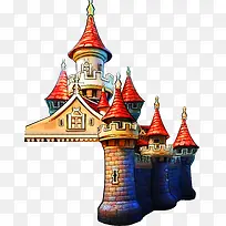 手绘欧式城堡装饰背景