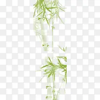 绿色手绘竹叶装饰