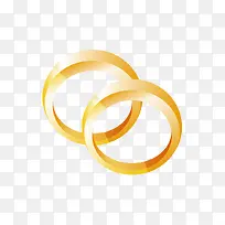 矢量钻戒对戒指环求婚黄色