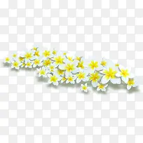 手绘黄白色草地花朵装饰