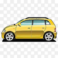 黄色手绘小汽车