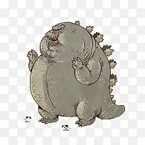 灰色肥胖恐龙