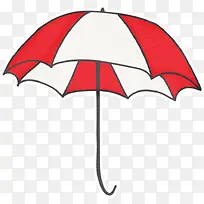 手绘红白相间雨伞