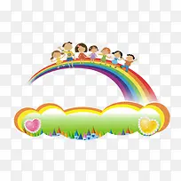 卡通彩虹儿童装饰图案