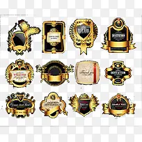 黑金色标签矢量素材