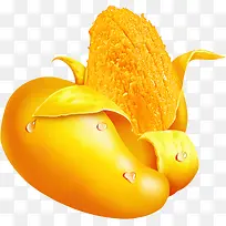 创意合成金黄色的芒果水果