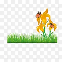 手绘花草矢量图