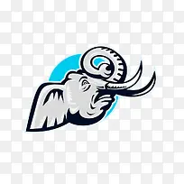 卡通版大象头装饰logo
