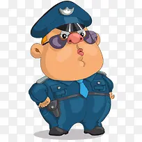 创意扁平风格胖警察