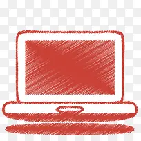 电脑类笔记本电脑红折纸的彩色铅