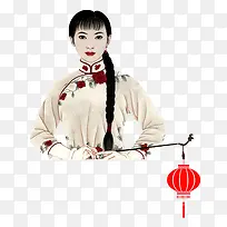 美女提灯笼
