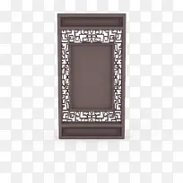 灰棕色复古古典中式花窗