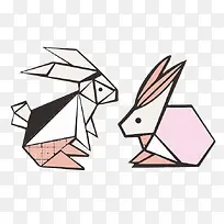 不规则图形拼成兔子