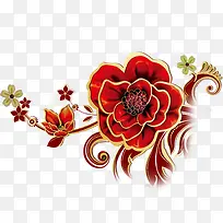 花，大红花，淘宝素材，装饰图案