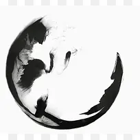 黑色水墨圆弧效果元素