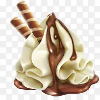 巧克力冰激淋甜品装饰图案