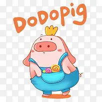 卡通手绘可爱的小猪猪