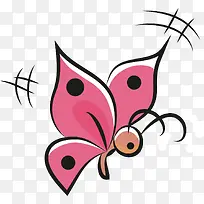矢量图卡通手绘粉色蝴蝶