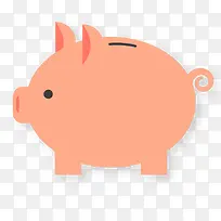 浅粉色的小猪存钱罐