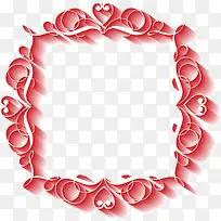 矢量红色纹样婚礼边框