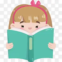 世界读书日看书的小女孩