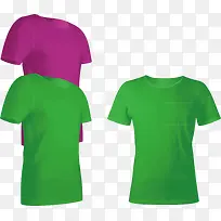 紫色绿色短袖装元素