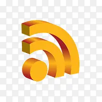 矢量金色立体wifi