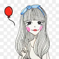 手绘女孩