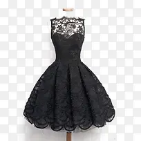 蕾丝黑色公主裙