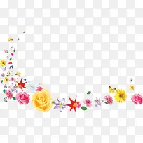 夏日海报植物花朵效果颜色