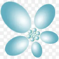 分子结构形状组成的蓝色花