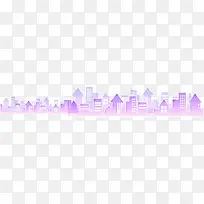 紫色梦幻城市建筑剪影