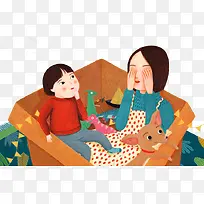 陪孩子玩耍的妈妈