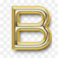 金属质感字母B