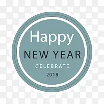 庆祝2018新年圆形标签
