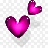 创意紫色渐变质感爱心形状