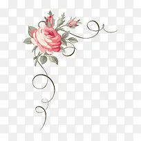手绘玫瑰花底装饰图案