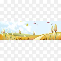 秋季卡通唯美背景banner