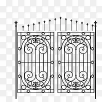 矢量素材铁艺门图案