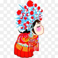 华丽中国风卡通新娘婚礼