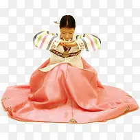 韩国传统服装行礼少女韩式清新配
