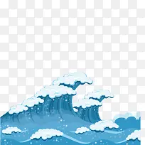 矢量蓝色海洋浪花装饰素材