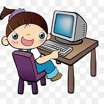 小孩玩电脑