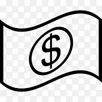 一美元的钞票图标