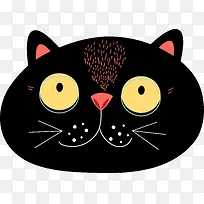 黑色猫咪头贴纸