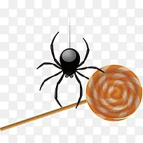 矢量蜘蛛和棒棒糖