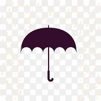 卡通雨伞黄色雨滴