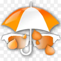 黄色雨伞雨滴装饰