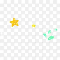 黄色星星和绿色雨滴