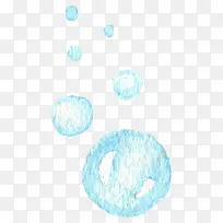 清新森系水彩蓝色泡泡水泡
